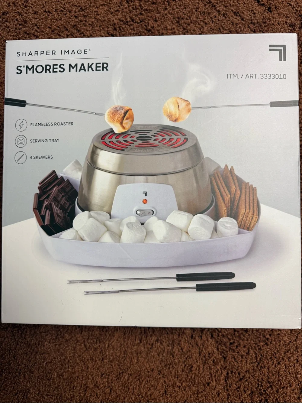 Sharper Image Stainless Steel S'mores Maker with White Tray